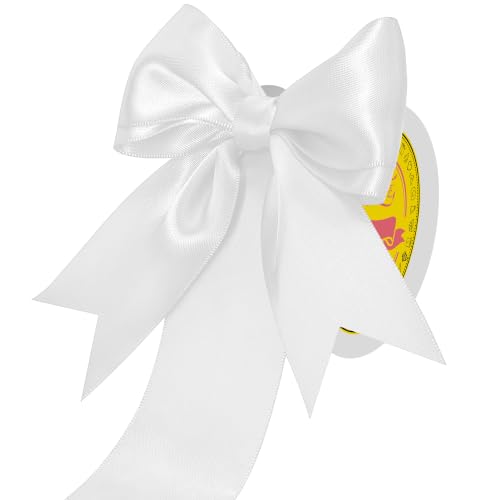 Image of Double Face Off White Satin Ribbon 2 inch X 25 Yards Polyester Off White Ribbon for Gift Wrapping Very Suitable for Weddings Party Hair Bow Invitation Decorations and More
