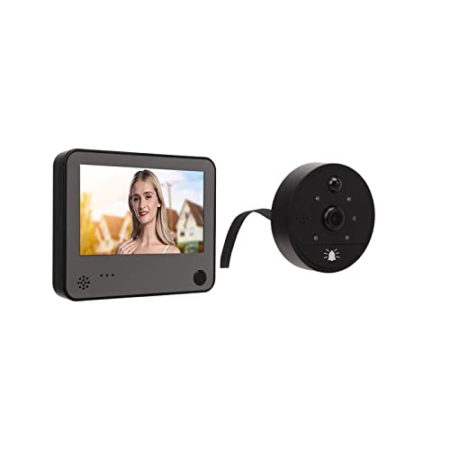 Câmera de Campainha Inteligente Sem Fio Olho Mágico 4,3 Polegadas Tela de Toque Colorida Visão Notur