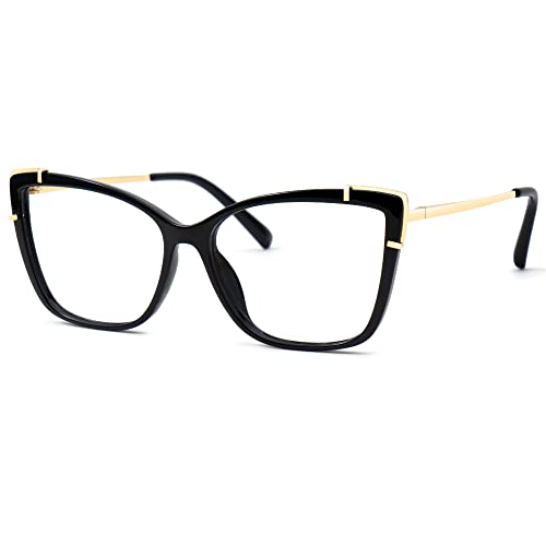 Image of Zeelool Vintage Cat Eye Blue Light Blocking Glasses Computer Gaming Eyewear for Women April JGX611956-01 Black