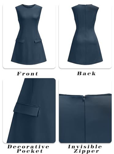 Image of oten Women's Sexy Cap Sleeve Mock Neck Mini Dress A-Line Flare Club Night Out Party Short Dresses