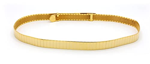 Marshal Metal Fashion Belt High Polished18K Gold Plated Omega Waist Belt (Square) Size 23”—33” #TOP2