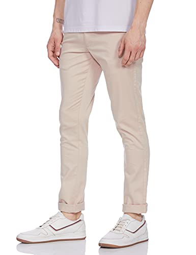 Image of Diverse Men's Slim Fit Casual Trousers (DCMCT32SC17L32-1086H Cream 32)