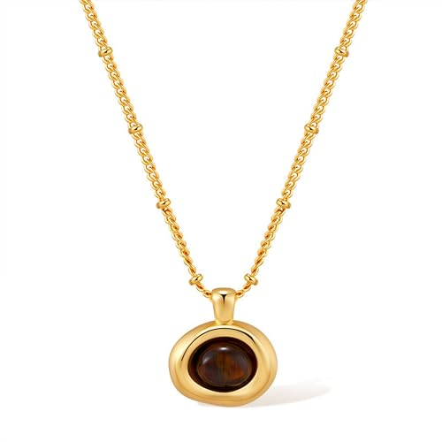 Jean Beau Gold Natural Tigers Eye Stone...