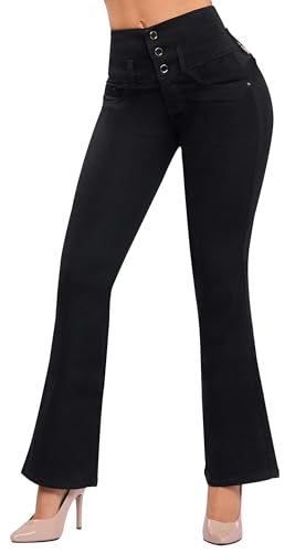 Fiorella Shapewear Pantalones Colombianos Levanta Cola | Butt Lifting Colombian Jeans Boot Cut | High Waisted Push Up 534