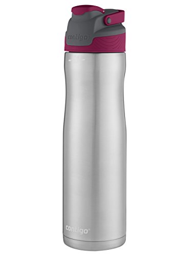 Contigo Garrafas de água de aço inoxidável AutoSeal Chill de 700 ml, P/Very Berry & Very Berry, paco