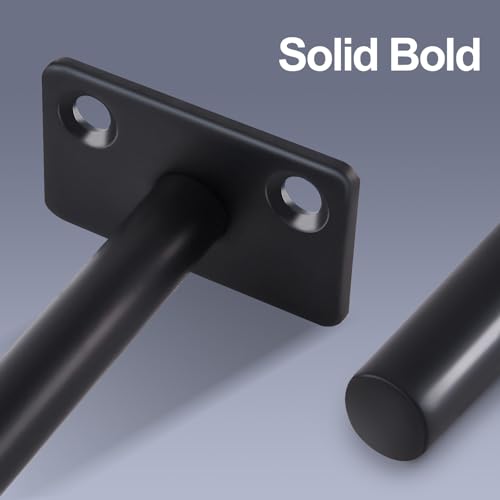 12 Pcs 8" Black Solid Steel Floating Shelf Bracket Blind Shelf Supports - Hidden Brackets for Floating Wood Shelves - Concealed Blind Shelf Support – Screws and Wall Plugs Included by MHMYDZ - Used condition - Image 7