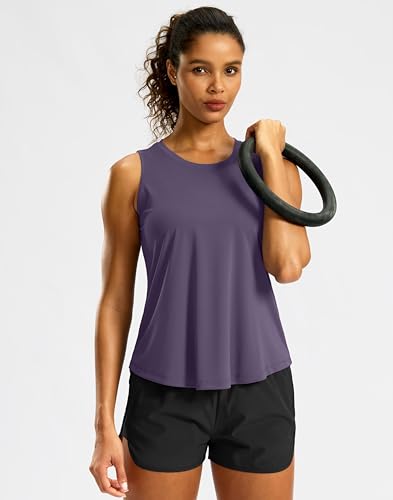 G Gradual Workout Tank Top for Women Sleeveless Athletic Yoga Tops(Purple Grey,M) — view 6