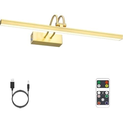 Wireless Picture Light Rechargeable, 16", Brass