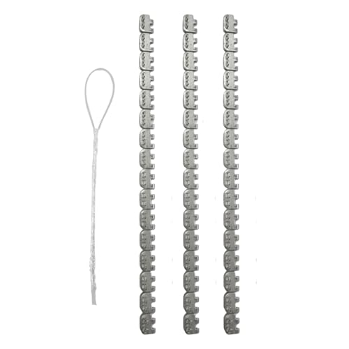 48'' Stainless Steel Conveyor Belt Fasteners Clips with 27.5'' Hinge Pin - for Industrial Conveyor Belt Staple Lacing, Suitable for Belt Thickness of 1.5-3mm - Split into 3 Equal Sections