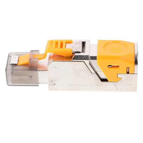 DIYEAH Ethernet Connector Pass Through Cat Crimp Jack Shielded Design Network Transmission Fast Wiring Modular Connector for Easy Maintenance Plated for Resistance Compatible Systems