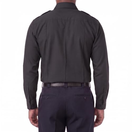 Image of First Class 100% Polyester Short & Long Sleeve Zippered Uniform Shirt 4 Pocket Hidden, Law Enforcement BDU Zipper Closure.