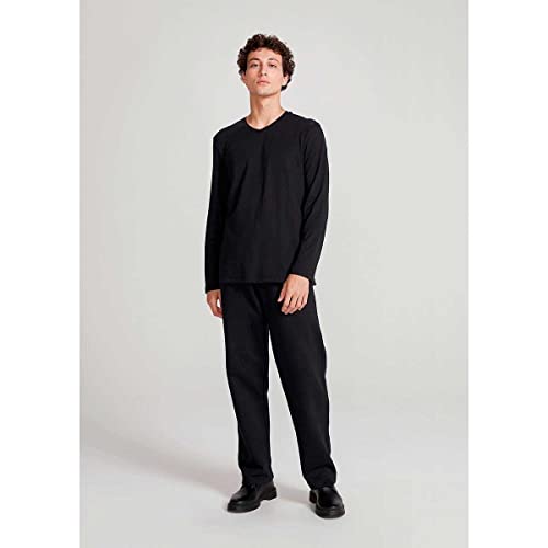 Camiseta Básica Manga Longa, Hering, Masculino, Preto, P