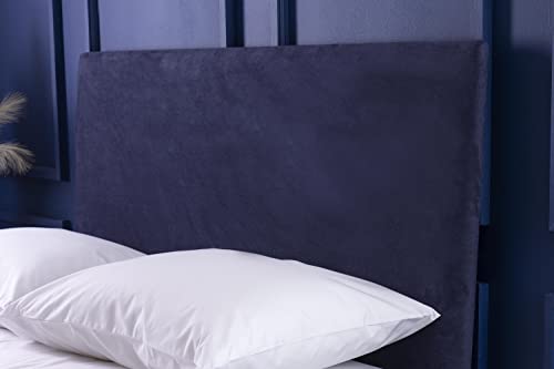Belledorm Headboard Wrap - Transforms a drab looking Headboard - Luxury Faux Suede (Navy, Single)