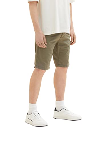 TOM TAILOR Herren 1035037 Slim Chino Bermuda Shorts mit Stretch, 10415 - Dusty Olive Green, 28 – Ansicht 1