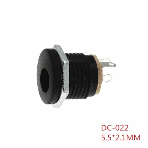 Conector de CC DC-022 con tuerca de tornillo para alimentación segura en panel 10 piezas 2