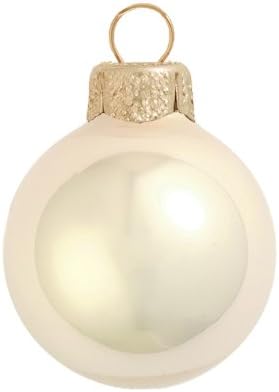40ct Pearl Champagne Gold Glass Ball Christmas Ornaments 1.5" (40mm)