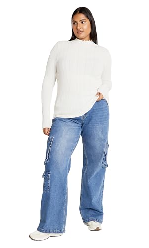 Image of City Chic Women's Plus Size Crinkle Knit Sweater