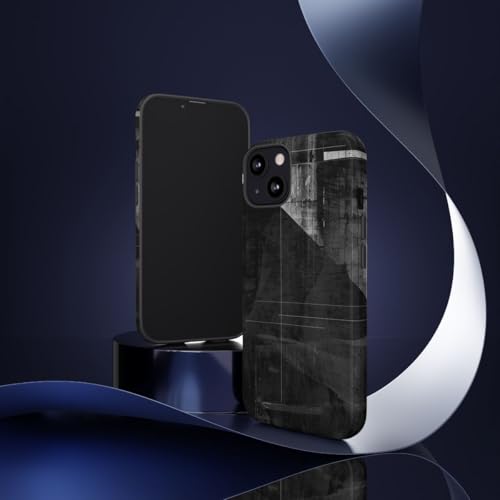 Coque rigide iPhone 13 géométrique haut de gamme chic noir et blanc - 2