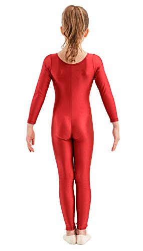 Image of Kepblom Girls Scoop Neck Long Sleeve Unitard Bodysuit Dancewear For Child