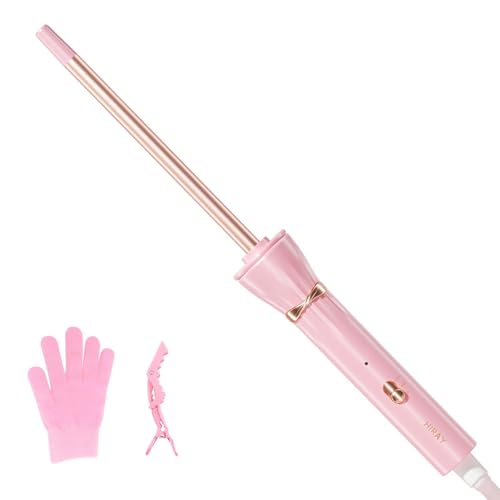 Hahahope 3/8 Inch Skinny Curling Iron & Wand, 9mm Mini Barrel for Short & Long Hair, Dual Voltage with 2 Heat Settings, Fast Heat Ceramic Curler