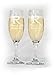 Personalized Champagne Flutes Set of 2 – Custom Engraved Wedding Glasses with Large Monogram Initial, Name & Date – Elegant Toasting Flutes for Bride & Groom, Anniversary, or Couple Gift