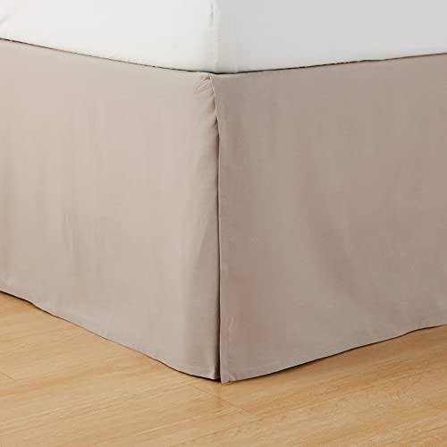 Amazon Basics Lightweight Pleated Bed Skirt, Queen, Taupe #TOP5