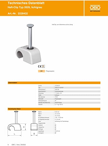 OBO Bettermann Nagelschellen 7-12 mm mit Nagel 25 mm (200 Stk.)