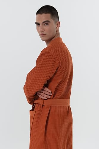 Image of SEYANTE Men's Waffle Kimono Bathrobe