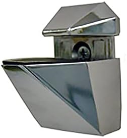 Brushed Nickel Adjustable Glass or Wood Shelf Brackets - Pair