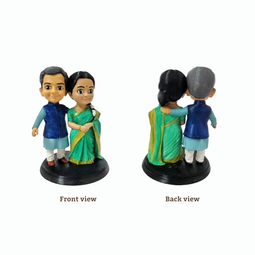 Image of Custom 3D Mini Me Figurine from Photo Personalized Cartoon Style Mini Me Miniature Self Statue, Hand Painted 3D Printed Figurine, Unique Birthday, 4 Inch (Couple)