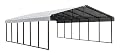 Arrow Carports Galvanized Steel Carport, Double Car Metal Carport Kit, 20' x 29' x 7', Eggshell