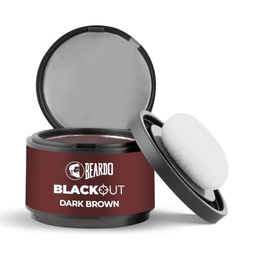 Image of Beardo Blackout Hair Powder 4g - Brown | Root Touch Up for Grey Hair | Instantly Covers Grey Roots, Beard Patches & Bald Spots | Thick Brown Fiber Hairline Powder | Highly Pigmented, Long-Lasting & Matte Finish | Root Cover-up