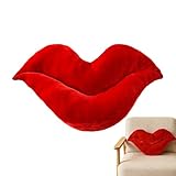 Genérico Dekoratives Lippenkissen, gefüllt für Szenarien, Umarmungskissen in Lippenform, für Sofa, Bett, Schlafzimmer, Terrasse, Valentinstag, Geburtstagsgeschenk