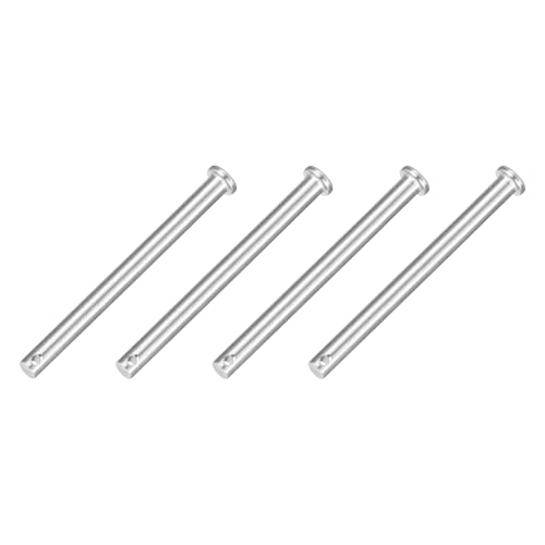 uxcell 4Pcs 5/16" x 4" Single Hole Clevis Pins, 304 Stainless Steel Flat Head Clevis Pins Hitch Pin for Trailer Latch, Mechanics Repair, Furniture Installation, Industrial Equipment