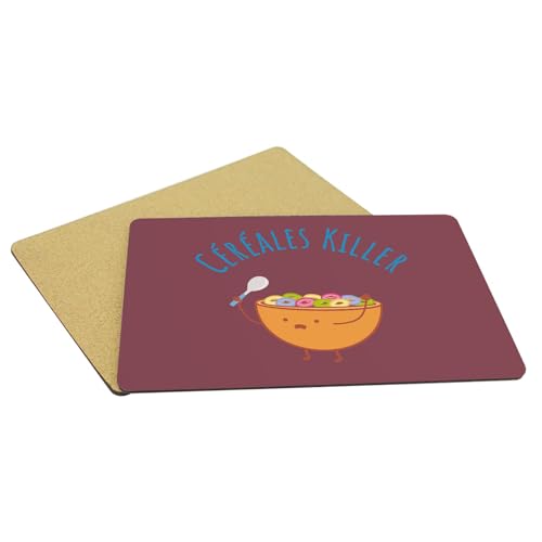 Sets de table souples rouge avec napperons en liège enfant Céréales Killer