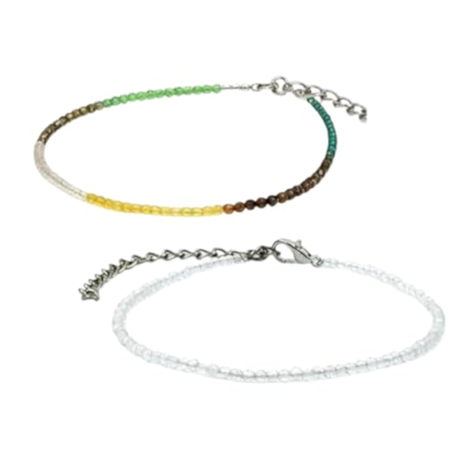 Natural Clear Quartz Dhan Yog Anklet Combo for Women & Girls