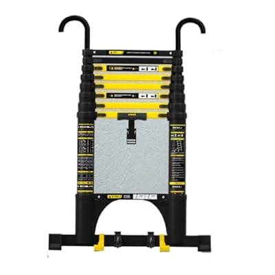 attic ladders Telescoping Ladder with Hooks, Heavy Duty, 330lbs Max Capacity, Aluminum Extension Ladder for Home, Roof, RV(4.7m)