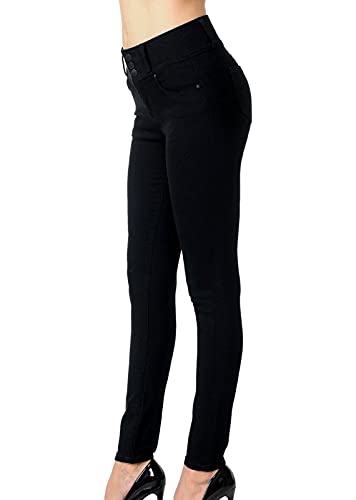 wax jean Women's High-Rise Push-Up Super Comfy 3-Button Skinny Jeans2