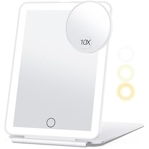 Travel Makeup Mirror with 10X Magnifying Mirror and 80LEDs Cover