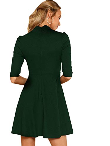 Floerns Women's Mock Neck Short Sleeve Flared A Line Cocktail Dress2