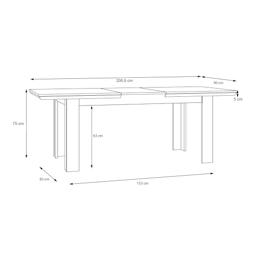 Furniture To Go | Illoppa Dining Table Extended in Oak Nelson/Snowy Oak - Image 7