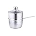 Produktbild Edelstahl Tief Topf mit Glasdeckel, Kochtopf, Keine beschichtete Non-Stick Eco Kochtopf, Kochtopf mit Dampfer mit gehärtetem Glas Deckel für Induktion/Gas,16 cm (6,29 Zoll),Silver,milkpan+steamer