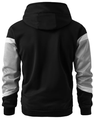 Lqhhylyx Mens Hoodie Multicolor Panel Sweatshirt Fleece Long Sleeve Sports Tops  thumb #1