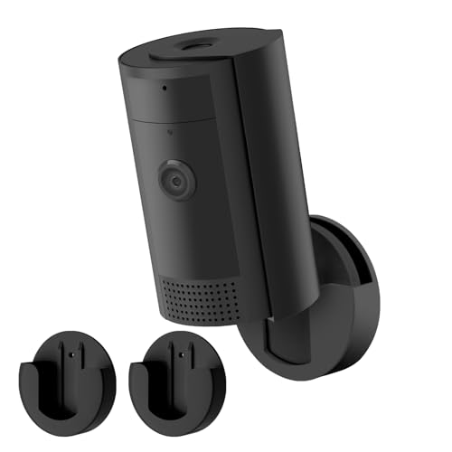 Image of 2 Pack Ring Indoor Cam Wall Mount, No Drilling Adhesive Camera Mount for Ring Indoor Cam(1st Gen and 2nd Gen), Two Ways Easy Installation with Strong Tape and Screws, Black