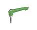 Kipp 06611-21086X50 Fiberglass Reinforced Plastic/Steel Adjustable Handle with M10 External Thread, Novo?Grip Style, Stainless Steel Components, Metric, 50 mm Screw Length, Size 2, Signal Green Color