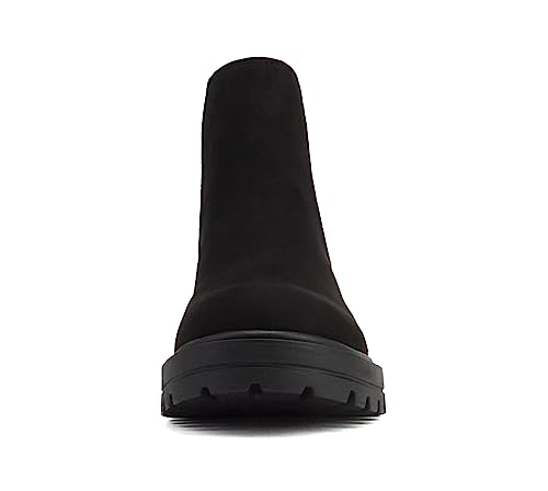Image of Soda Pilot ~ Women Lug Sole Low Heel Chelsea Fashion Ankle Bootie w /Double Elastic Gore