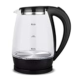 MGHRUE 2-Liter-Wasserkocher Aus Glas, Öko-Wasserkocher 1500 W Mit LED-Beleuchtung, Innendeckel Und...