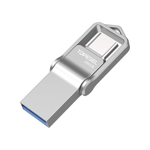 Clé USB C 256 Go double connecteur TOPESEL pour transfert PC et smartphone