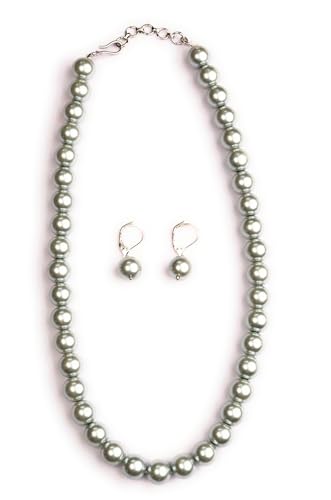 Sasitrends Exquisite 10mm Shell Pearl Mala Necklace Set: Elegance...