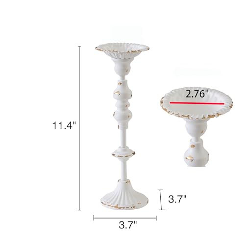SOFE ヴィンテージメタルキャンドルスティックホルダー 高さ12インチ アンティーク調 ファームハウス ピラーキャンドルホルダー 装飾キャンドルスタンド テーブル/マントルへの理想的なギフト